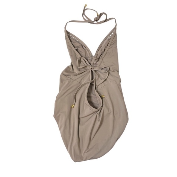 LAUNDRY by SHELLI SEGAL Crochet Plunge One Piece Swimsuit - Picture 2 of 4